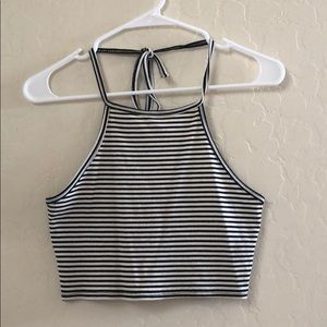 Striped Halter Crop Top